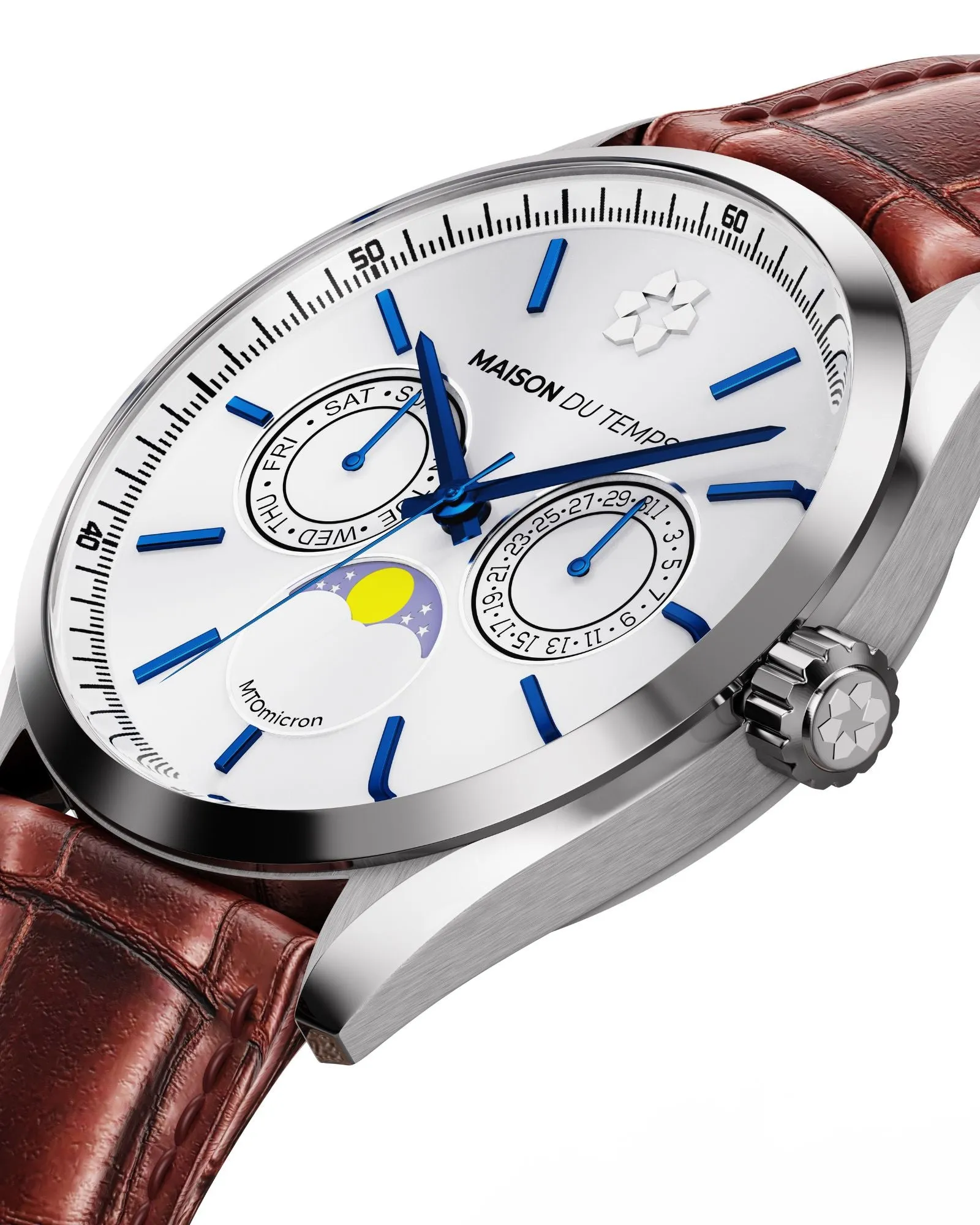MTOmicron MoonPhase Blanc Maille Milanaise - Image 3
