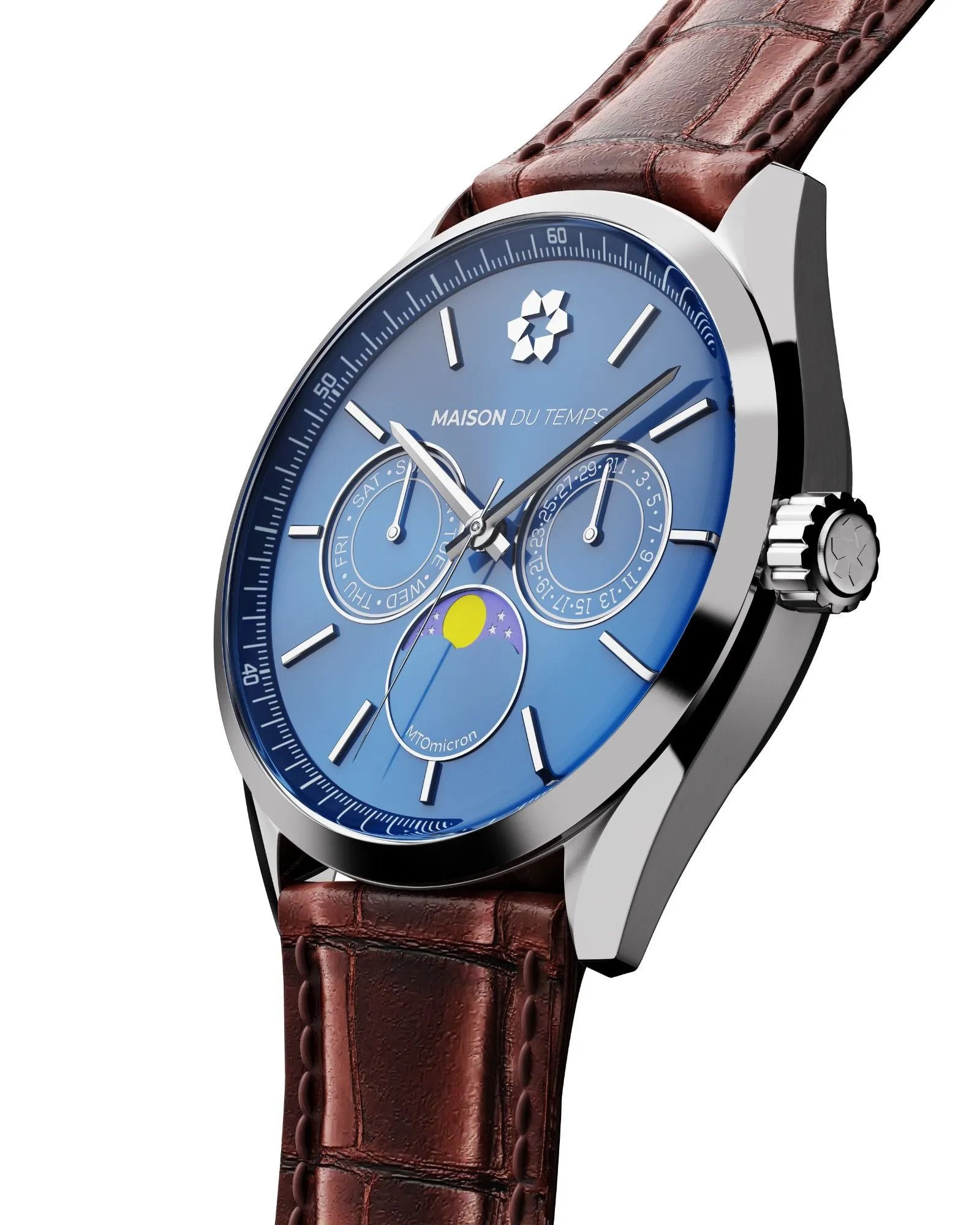 MTOmicron MoonPhase Bleu Maille Milanaise - Image 3