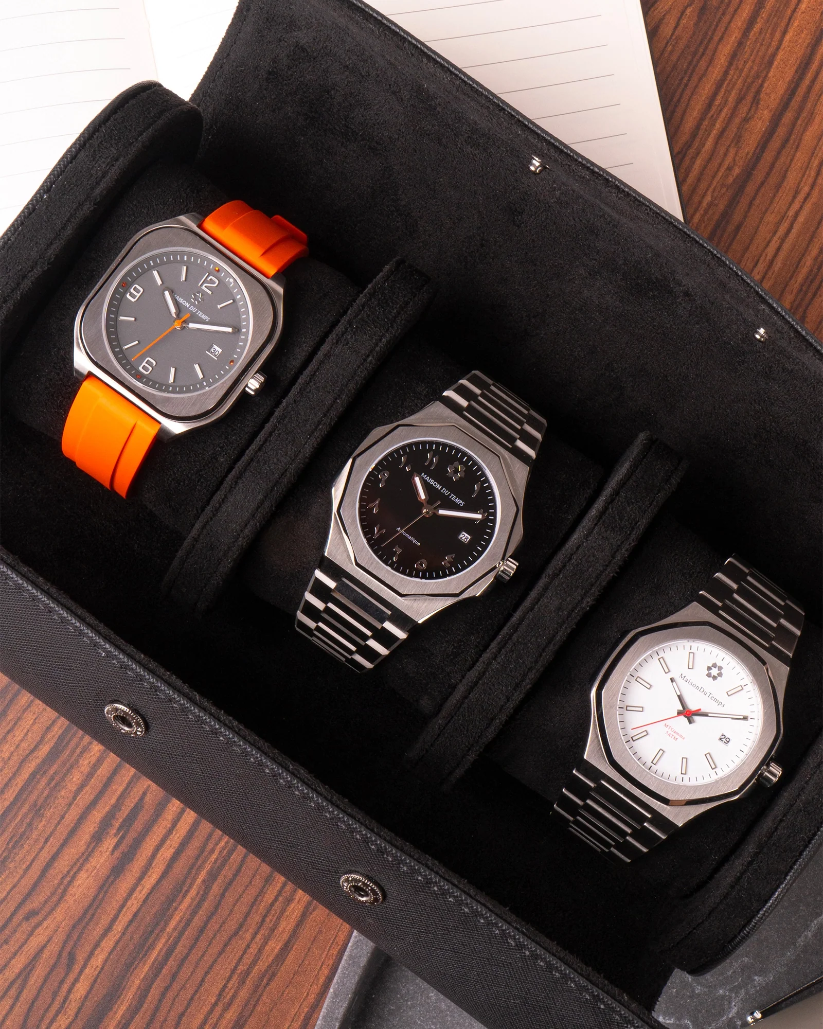 Étui Montre Noir - 3 Montres - Image 3